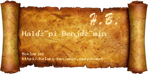 Halápi Benjámin névjegykártya